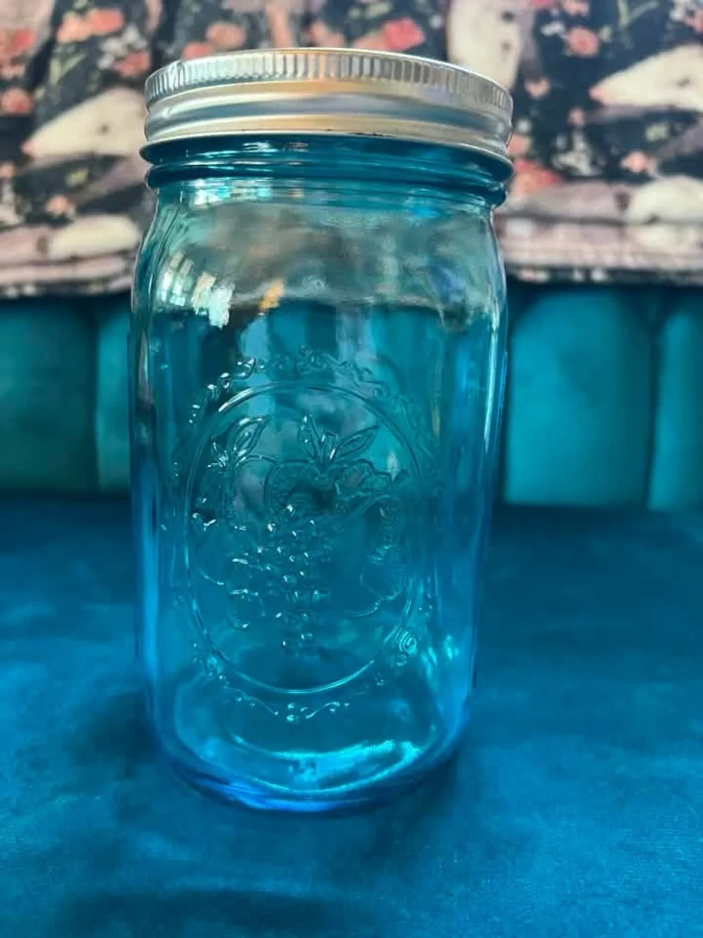 Ball Wide Mouth Mason Jar - Aqua Blue Glass